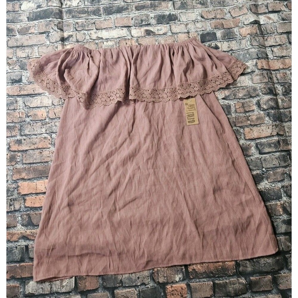 Just Found Blouse Boho Peasant Plus Size 2X Pink Tunic Top